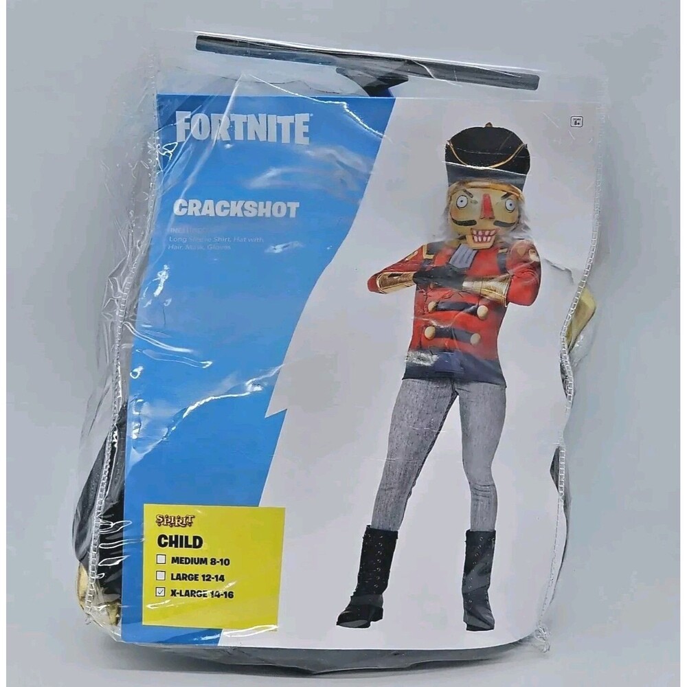 Fortnite Crackshot Nutcracker Childs XL Halloween Costume Cosplay Outfit 14-16